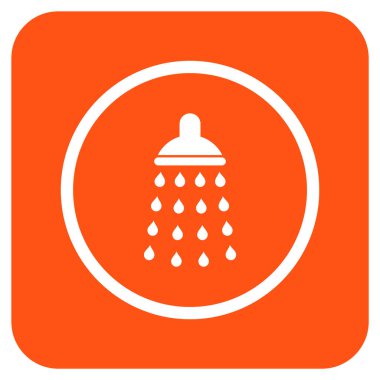 Duş düz kare vektör simgesi