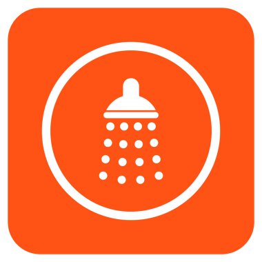 Duş düz kare vektör simgesi