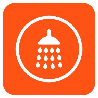 Duş düz kare vektör simgesi