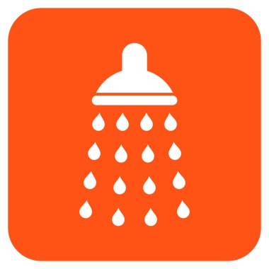 Duş düz kare vektör simgesi