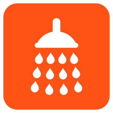 Duş düz kare vektör simgesi