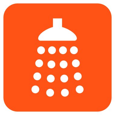 Duş düz kare vektör simgesi