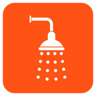 Duş düz kare vektör simgesi