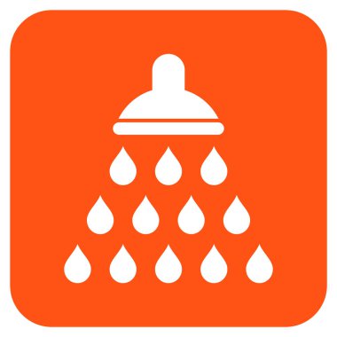 Duş düz kare vektör simgesi