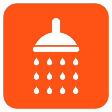 Duş düz kare vektör simgesi