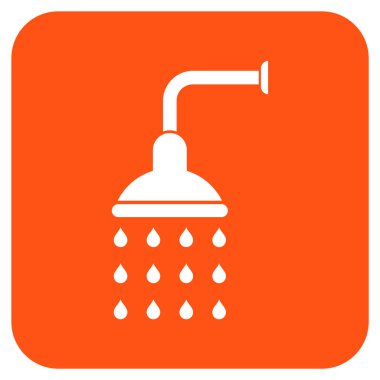 Duş düz kare vektör simgesi