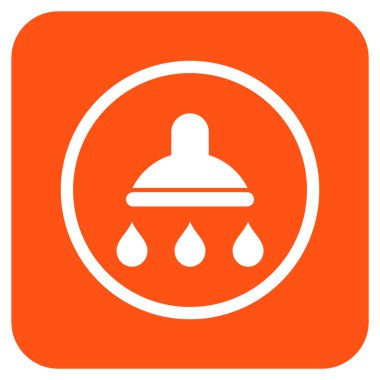 Duş düz kare vektör simgesi