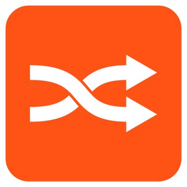 Shuffle oklar sağ düz vektör simgesi kare