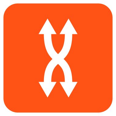 Shuffle okları dikey düz kare vektör simgesi