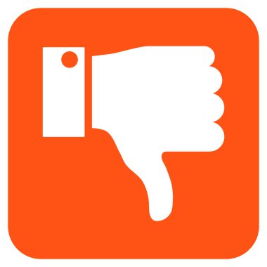 Başparmak aşağı düz vektör simgesi kare