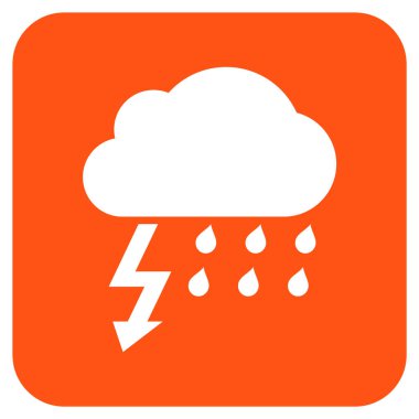 Fırtına düz kare vektör simgesi