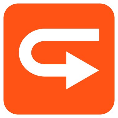 Vektör simge düz kare sağa dönün