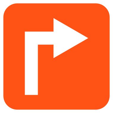 Vektör simge düz kare sağa dönün