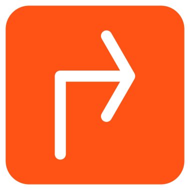 Vektör simge düz kare sağa dönün