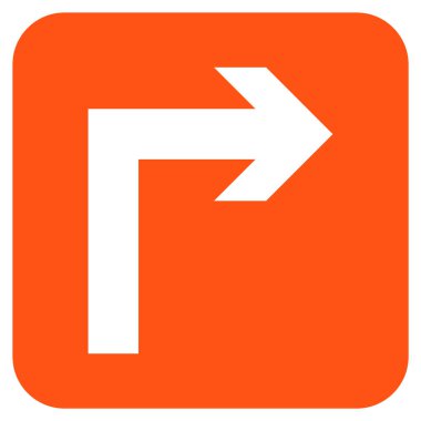 Vektör simge düz kare sağa dönün