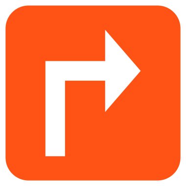 Vektör simge düz kare sağa dönün