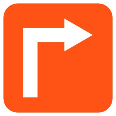 Vektör simge düz kare sağa dönün