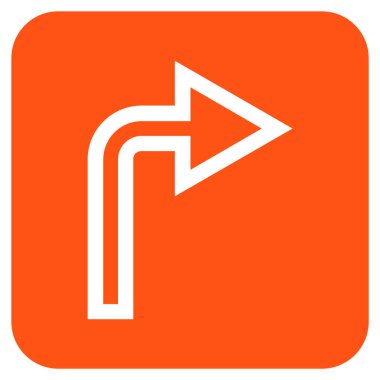 Vektör simge düz kare sağa dönün