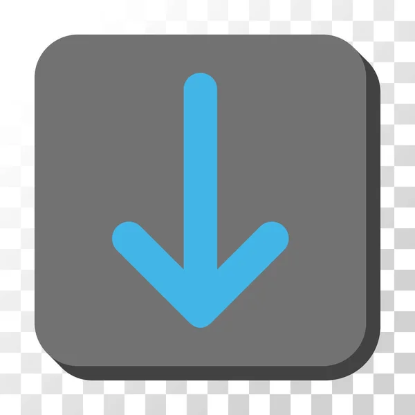 Flèche vers le bas arrondi bouton vectoriel carré — Image vectorielle