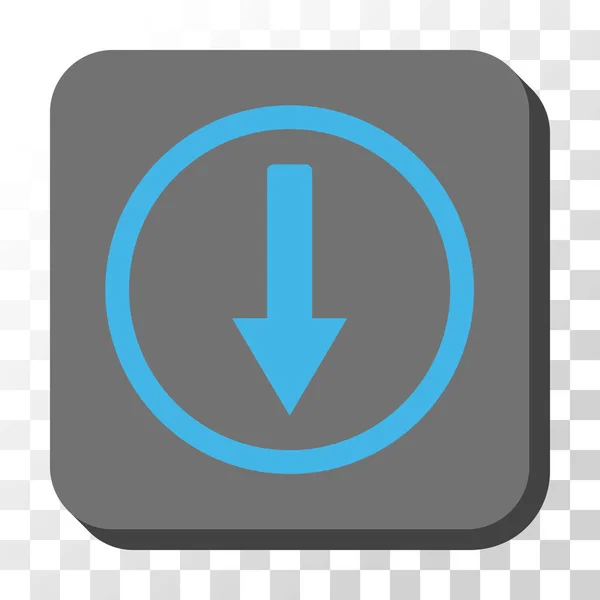 Abajo flecha redondeada botón vectorial cuadrado redondeado — Vector de stock