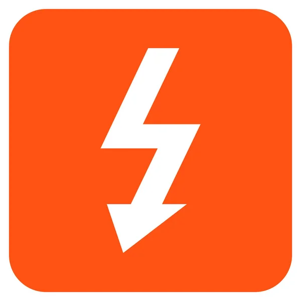 Hoogspanning Platte vierkante Vector Icon — Stockvector