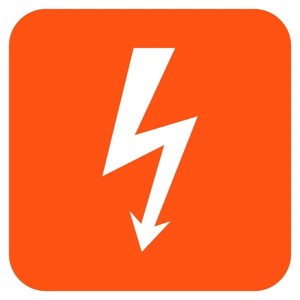 Hoogspanning Platte vierkante Vector Icon — Stockvector