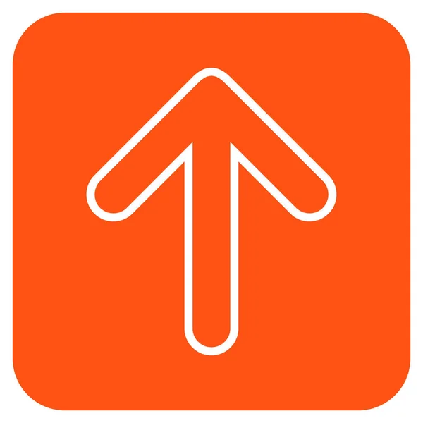 Flecha redondeada hacia arriba plano cuadrado Vector icono — Vector de stock