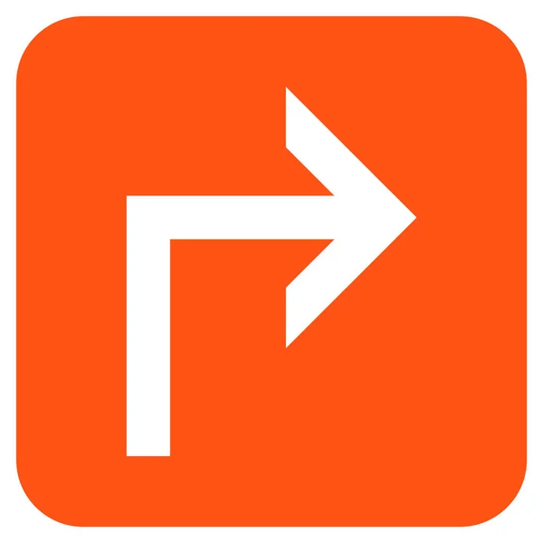Sla rechtsaf platte winkelhaak Vector Icon — Stockvector