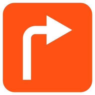 Vektör simge düz kare sağa dönün