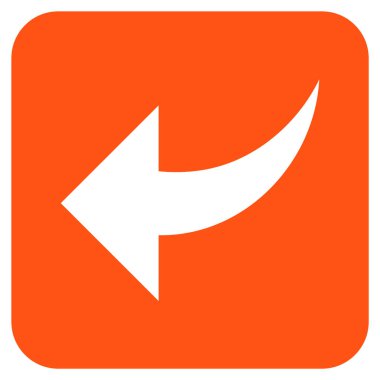 Düz kare vektör simgesi geri al