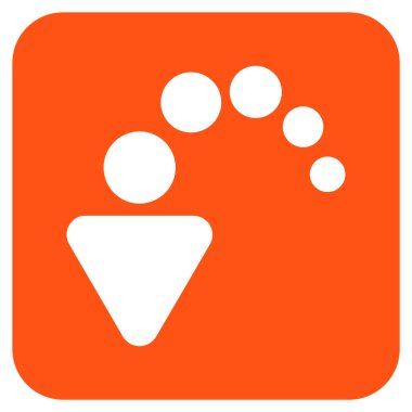 Düz kare vektör simgesi geri al