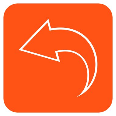 Düz kare vektör simgesi geri al