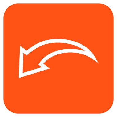 Düz kare vektör simgesi geri al