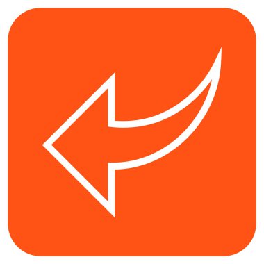 Düz kare vektör simgesi geri al