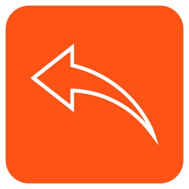 Düz kare vektör simgesi geri al