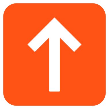 Yukarı ok düz kare vektör simgesi