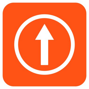 Yukarı yönlü ok düz kare vektör simgesi