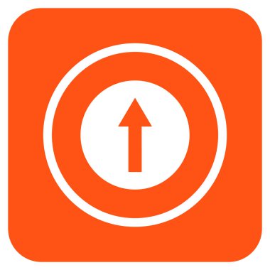 Yukarı yönlü ok düz kare vektör simgesi