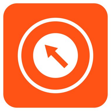 Yuvarlak yukarı sağdan sola ok düz kare vektör simgesi