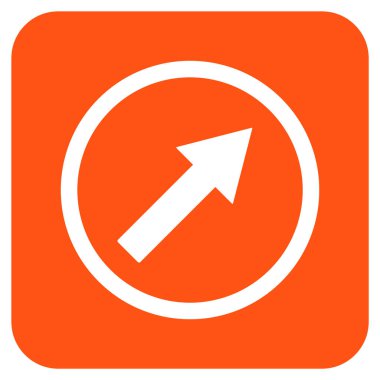 Yukarı sağ yuvarlak ok düz kare vektör simgesi