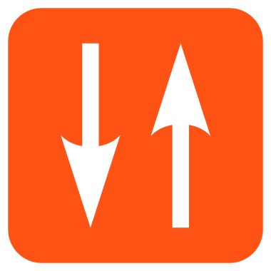 Dikey Exchange oklar düz kare vektör simgesi