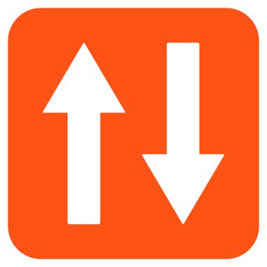 Dikey Çevir oklar düz kare vektör simgesi