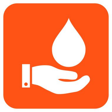 Vektör simge su hizmet düz kare