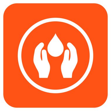 Su bakımı düz kare vektör simgesi