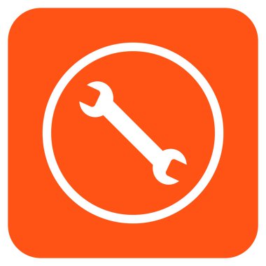 İngiliz anahtarı düz kare vektör simgesi