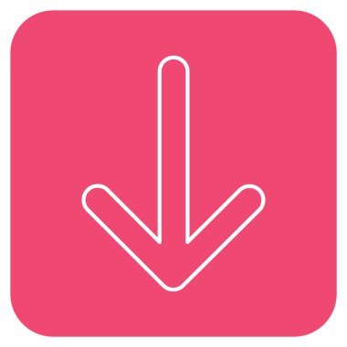 Düz aşağı ok vektör simgesi kare