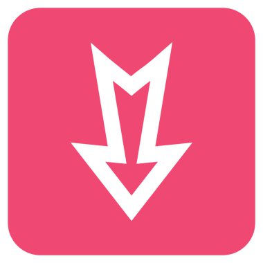 Düz aşağı ok vektör simgesi kare