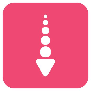 Düz aşağı ok vektör simgesi kare