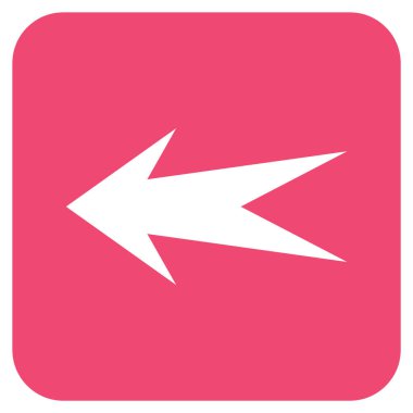 Düz sol ok vektör simgesi kare