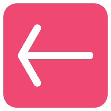 Düz sol ok vektör simgesi kare